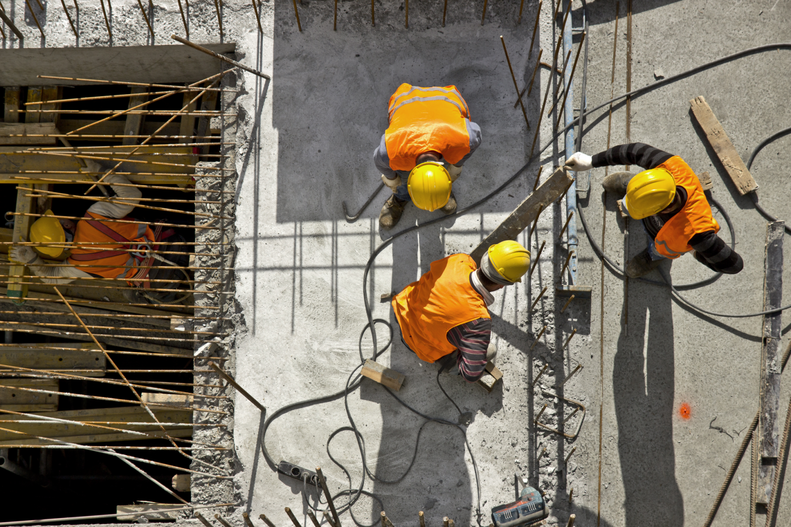 Construction site workers