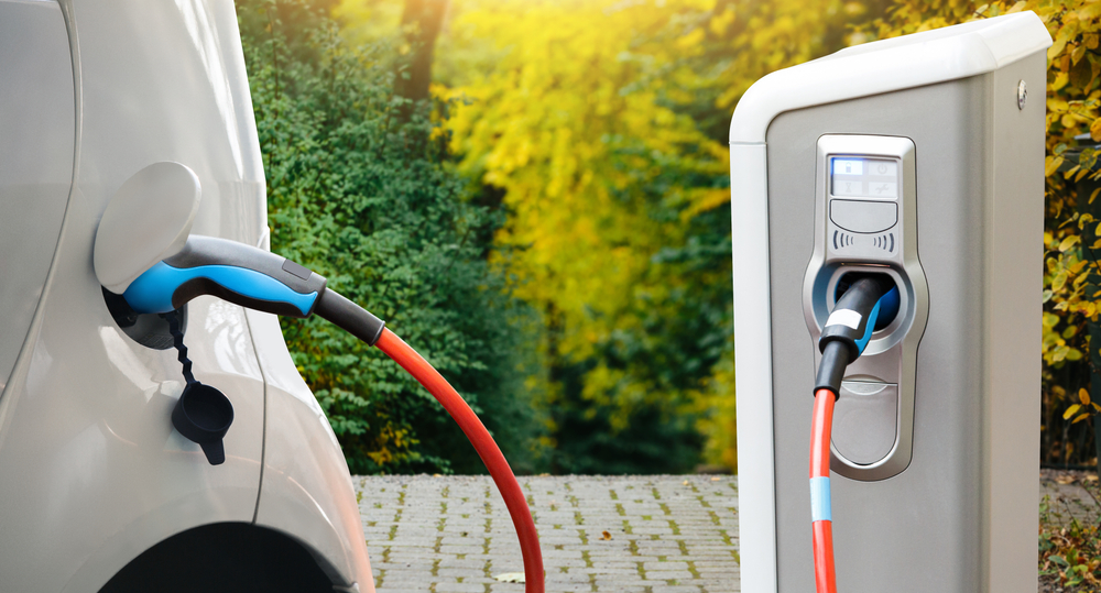 Electric car on charge