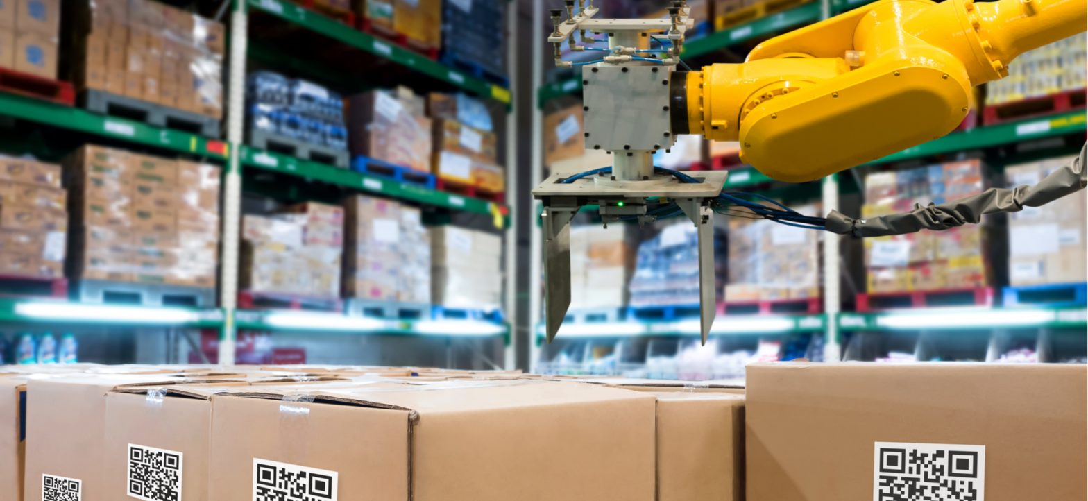 boxes in a warehouse
